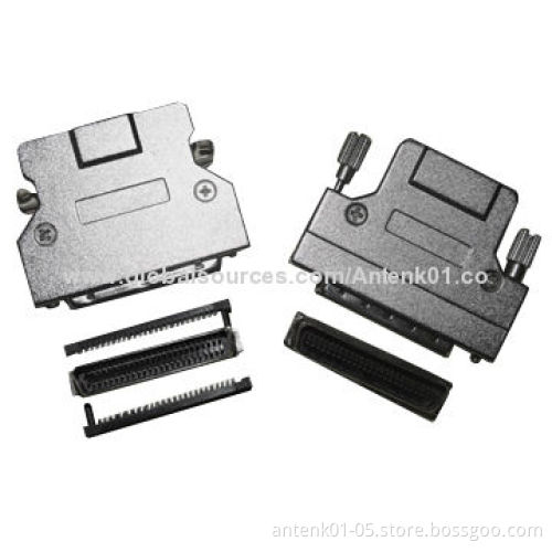SCSI Centronics 1.27mm Male 68-pin SCSI Connectors with 45° Metal Dust Cover